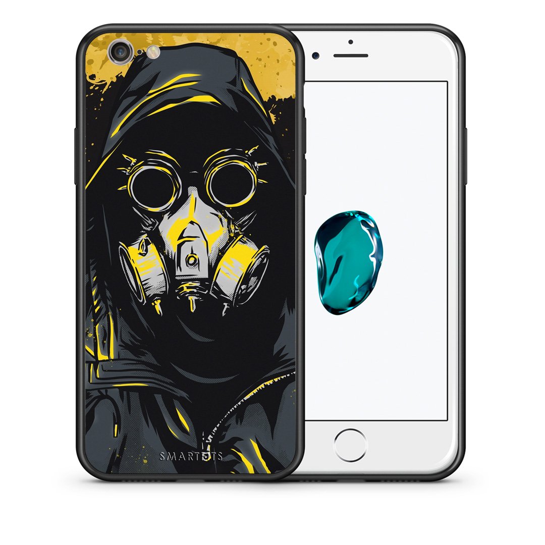 Θήκη iPhone 6/6s Mask PopArt από τη Smartfits με σχέδιο στο πίσω μέρος και μαύρο περίβλημα | iPhone 6/6s Mask PopArt case with colorful back and black bezels