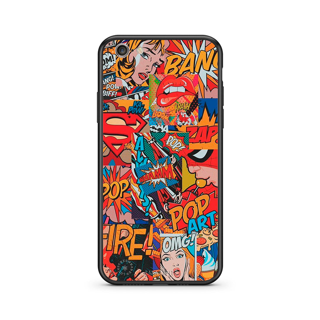iphone 6 6s PopArt OMG θήκη από τη Smartfits με σχέδιο στο πίσω μέρος και μαύρο περίβλημα | Smartphone case with colorful back and black bezels by Smartfits