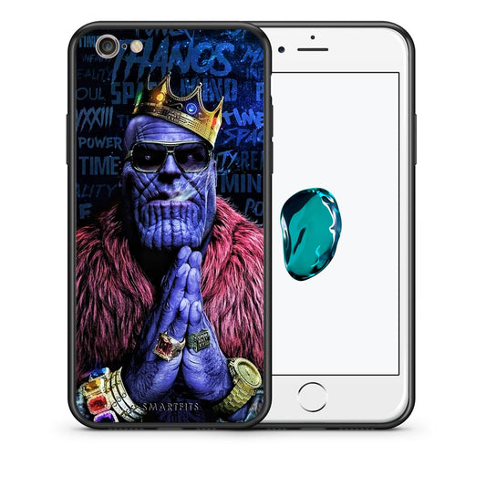 Θήκη iPhone 6/6s Thanos PopArt από τη Smartfits με σχέδιο στο πίσω μέρος και μαύρο περίβλημα | iPhone 6/6s Thanos PopArt case with colorful back and black bezels