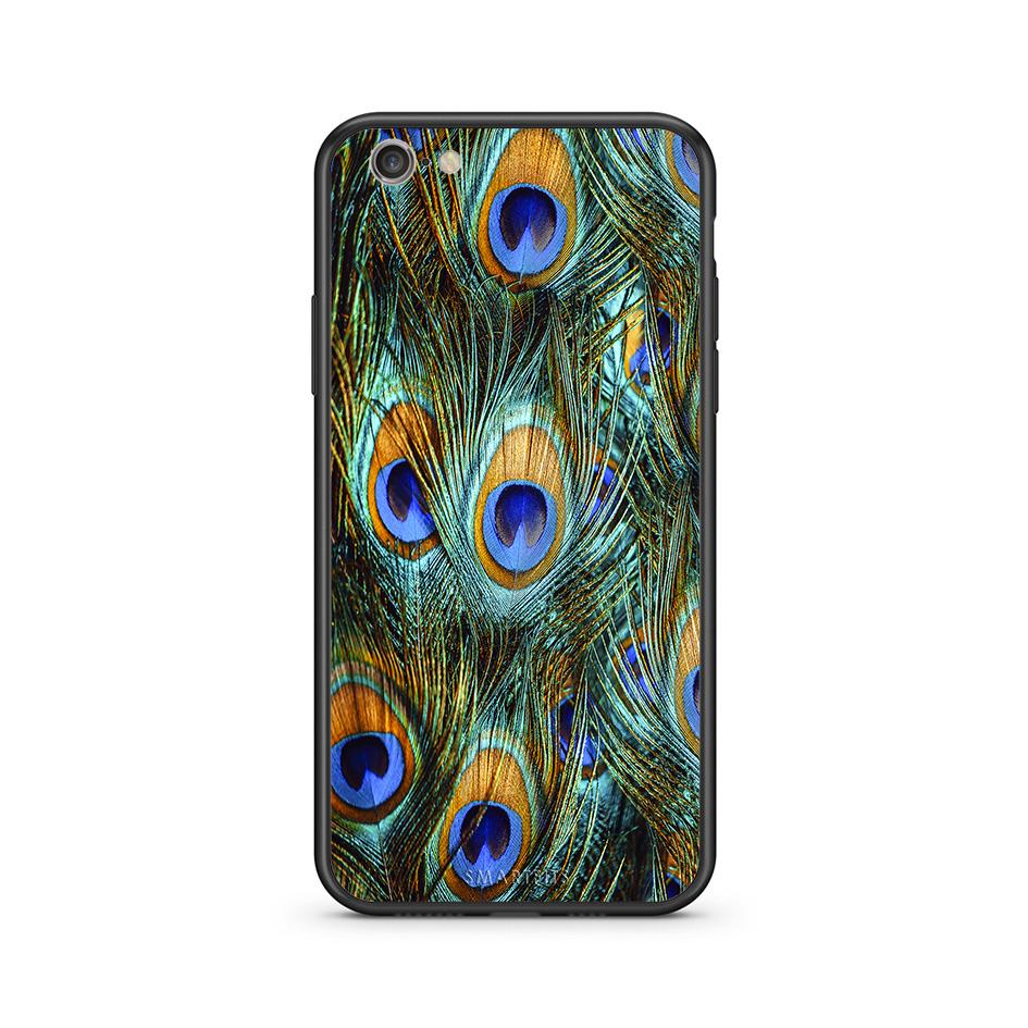 iphone 6 plus 6s plus Real Peacock Feathers θήκη από τη Smartfits με σχέδιο στο πίσω μέρος και μαύρο περίβλημα | Smartphone case with colorful back and black bezels by Smartfits