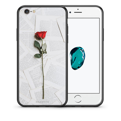 Θήκη iPhone 7/8/SE 2020 Red Rose από τη Smartfits με σχέδιο στο πίσω μέρος και μαύρο περίβλημα | iPhone 7/8/SE 2020 Red Rose case with colorful back and black bezels