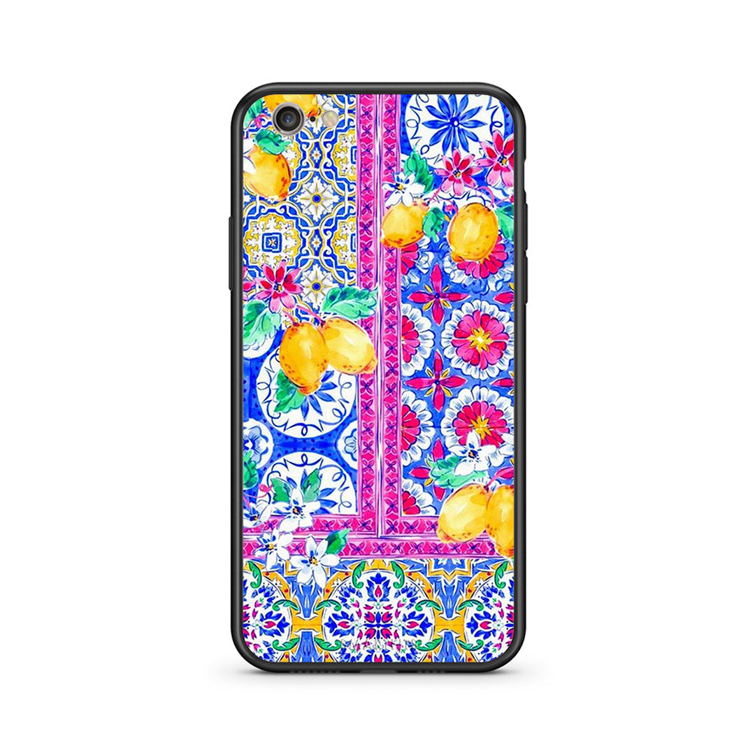 iphone 6 6s Retro Spring θήκη από τη Smartfits με σχέδιο στο πίσω μέρος και μαύρο περίβλημα | Smartphone case with colorful back and black bezels by Smartfits