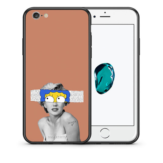 Θήκη iPhone 6/6s Sim Merilyn από τη Smartfits με σχέδιο στο πίσω μέρος και μαύρο περίβλημα | iPhone 6/6s Sim Merilyn case with colorful back and black bezels