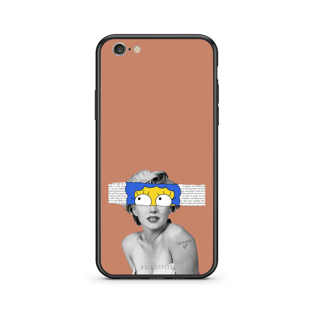 iphone 6 6s Sim Merilyn θήκη από τη Smartfits με σχέδιο στο πίσω μέρος και μαύρο περίβλημα | Smartphone case with colorful back and black bezels by Smartfits