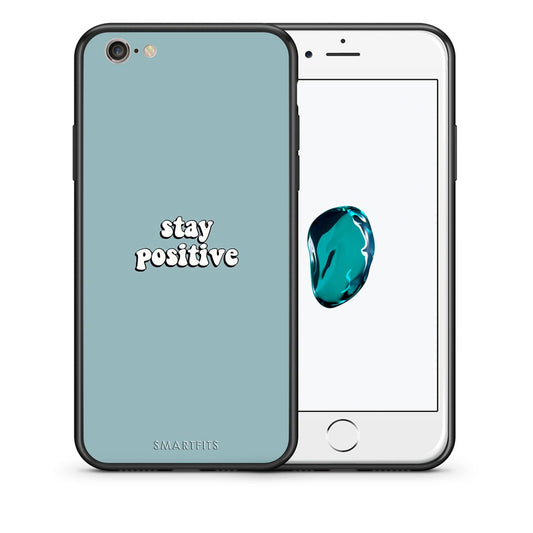 Θήκη iPhone 6/6s Positive Text από τη Smartfits με σχέδιο στο πίσω μέρος και μαύρο περίβλημα | iPhone 6/6s Positive Text case with colorful back and black bezels