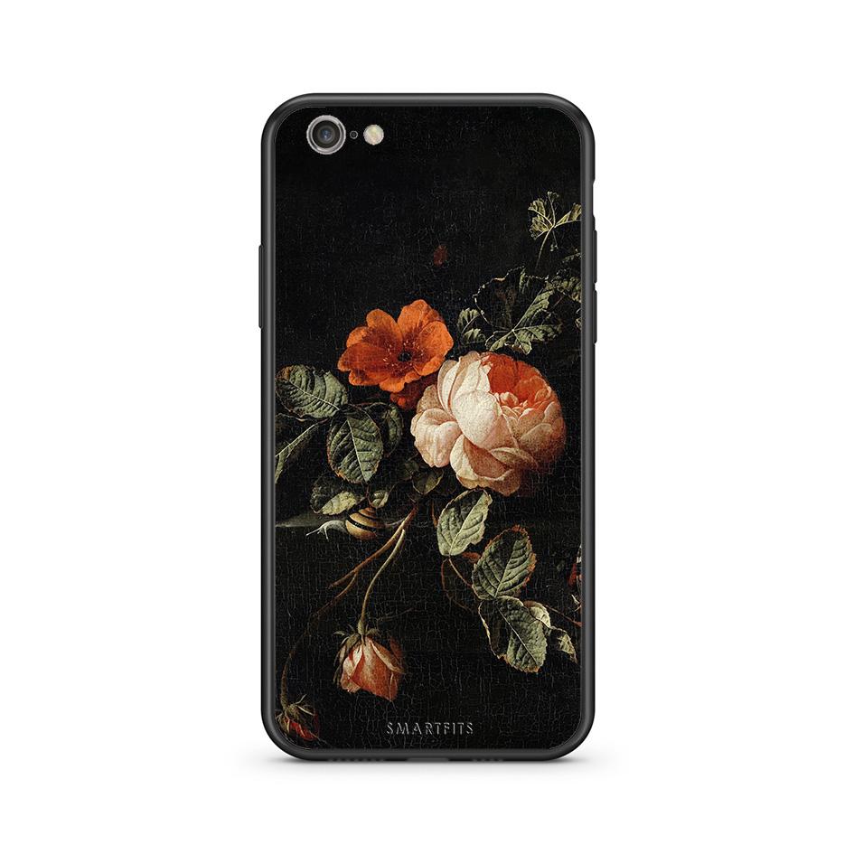 iphone 6 6s Vintage Roses θήκη από τη Smartfits με σχέδιο στο πίσω μέρος και μαύρο περίβλημα | Smartphone case with colorful back and black bezels by Smartfits