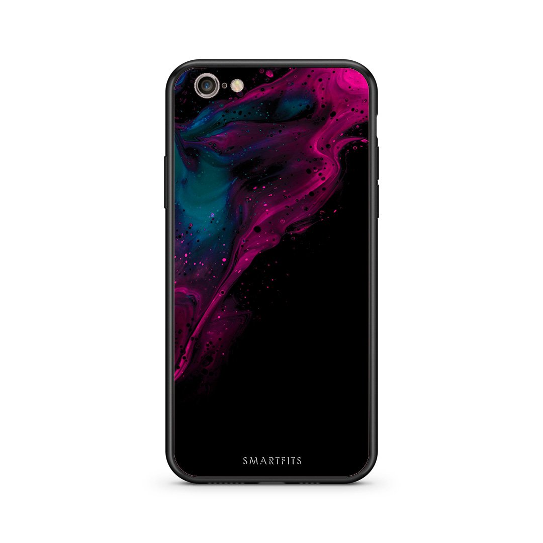 4 - iphone 6 6s Pink Black Watercolor case, cover, bumper