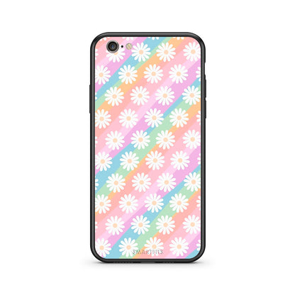 iphone 6 6s White Daisies θήκη από τη Smartfits με σχέδιο στο πίσω μέρος και μαύρο περίβλημα | Smartphone case with colorful back and black bezels by Smartfits