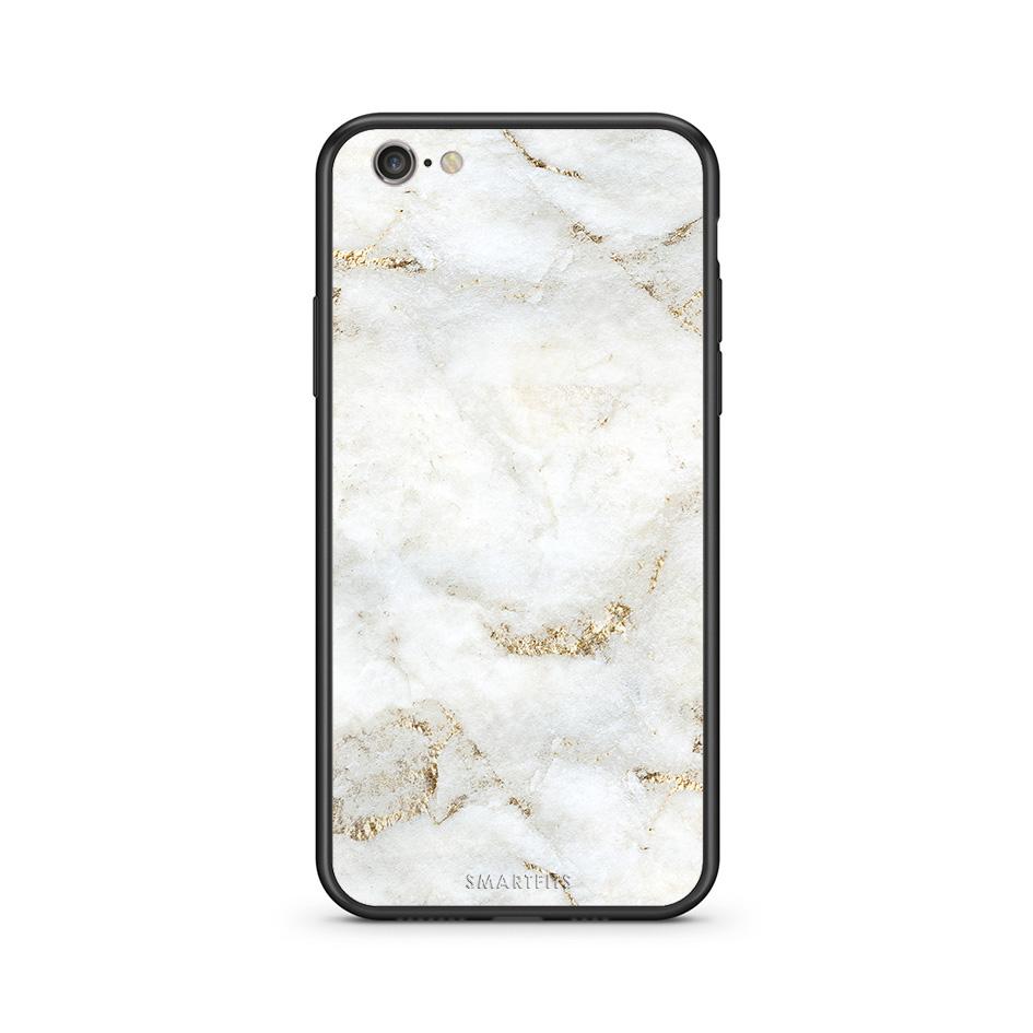 iphone 6 6s White Gold Marble θήκη από τη Smartfits με σχέδιο στο πίσω μέρος και μαύρο περίβλημα | Smartphone case with colorful back and black bezels by Smartfits