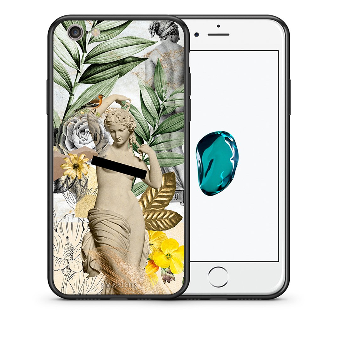 Θήκη iPhone 6/6s Woman Statue από τη Smartfits με σχέδιο στο πίσω μέρος και μαύρο περίβλημα | iPhone 6/6s Woman Statue case with colorful back and black bezels