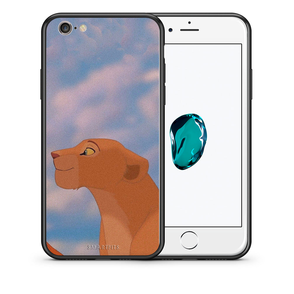 Θήκη Αγίου Βαλεντίνου iPhone 6 / 6s Lion Love 2 από τη Smartfits με σχέδιο στο πίσω μέρος και μαύρο περίβλημα | iPhone 6 / 6s Lion Love 2 case with colorful back and black bezels