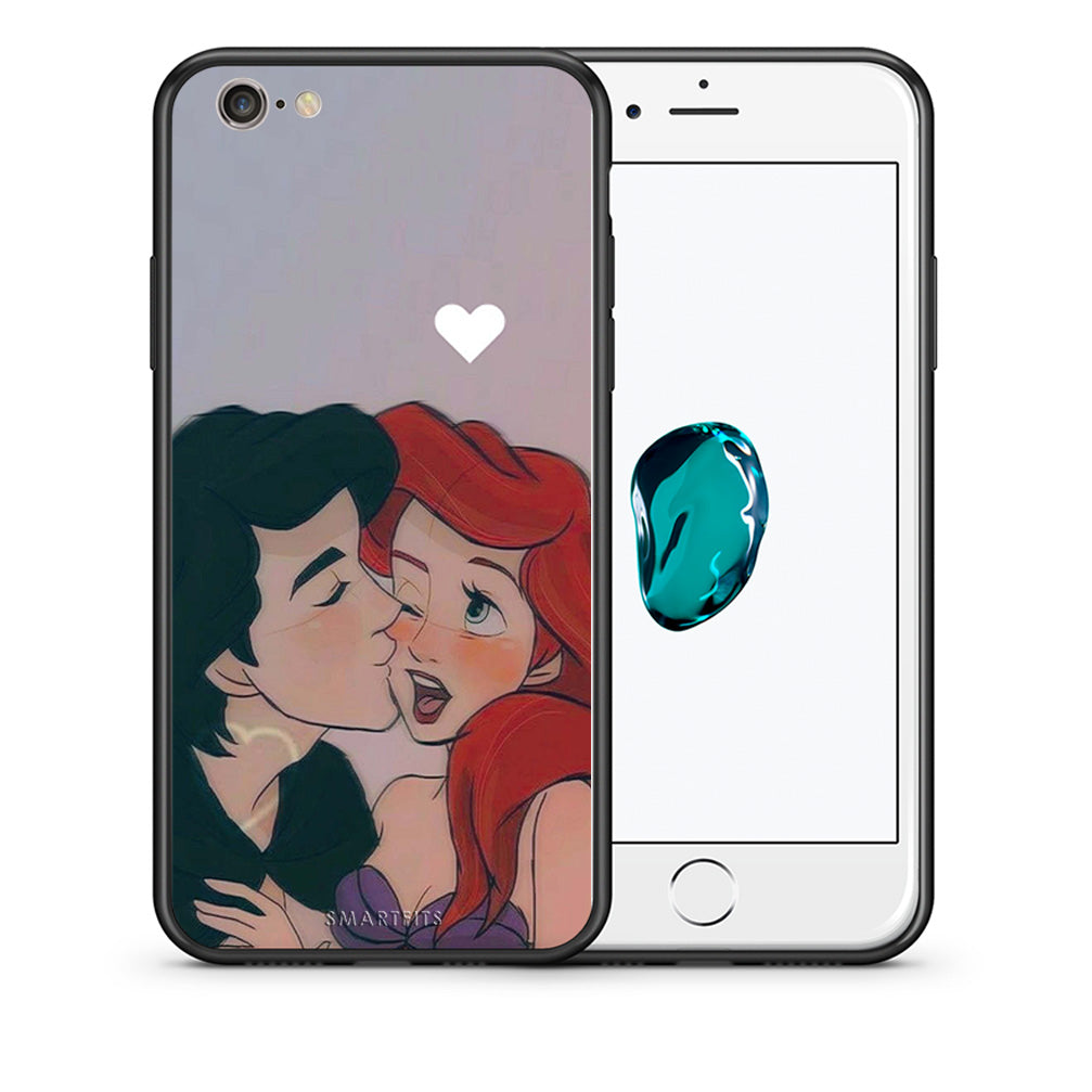 Θήκη Αγίου Βαλεντίνου iPhone 6 / 6s Mermaid Love από τη Smartfits με σχέδιο στο πίσω μέρος και μαύρο περίβλημα | iPhone 6 / 6s Mermaid Love case with colorful back and black bezels