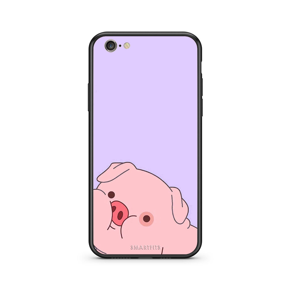 iPhone 7 / 8 Pig Love 2 Θήκη Αγίου Βαλεντίνου από τη Smartfits με σχέδιο στο πίσω μέρος και μαύρο περίβλημα | Smartphone case with colorful back and black bezels by Smartfits