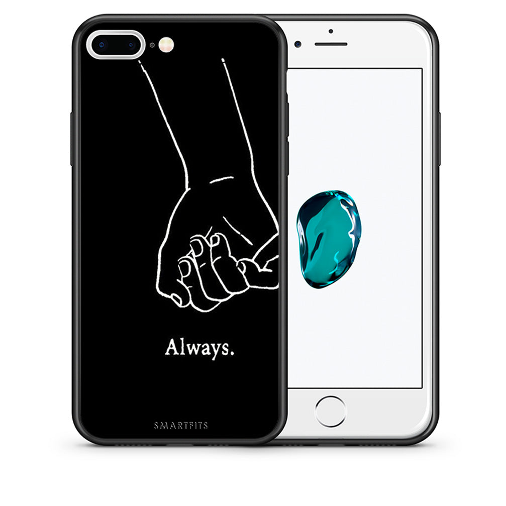 Θήκη Αγίου Βαλεντίνου iPhone 7 Plus / 8 Plus Always & Forever 1 από τη Smartfits με σχέδιο στο πίσω μέρος και μαύρο περίβλημα | iPhone 7 Plus / 8 Plus Always & Forever 1 case with colorful back and black bezels