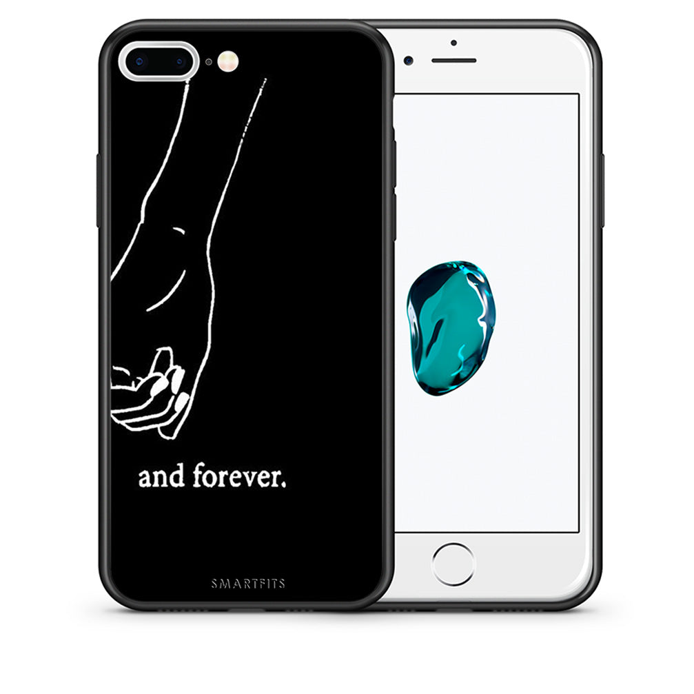 Θήκη Αγίου Βαλεντίνου iPhone 7 Plus / 8 Plus Always & Forever 2 από τη Smartfits με σχέδιο στο πίσω μέρος και μαύρο περίβλημα | iPhone 7 Plus / 8 Plus Always & Forever 2 case with colorful back and black bezels