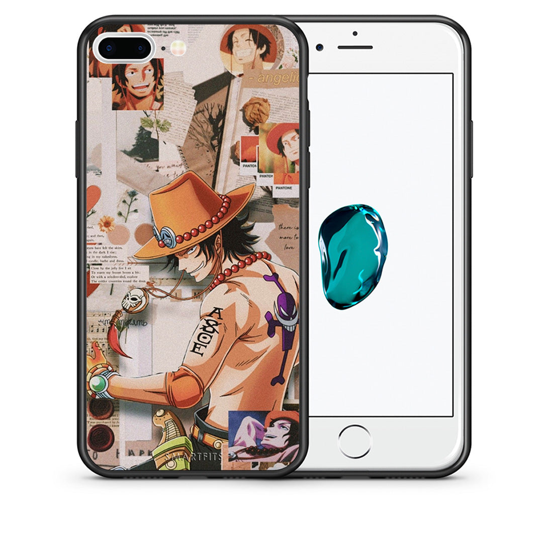 Θήκη iPhone 7 Plus/8 Plus Anime Collage από τη Smartfits με σχέδιο στο πίσω μέρος και μαύρο περίβλημα | iPhone 7 Plus/8 Plus Anime Collage case with colorful back and black bezels