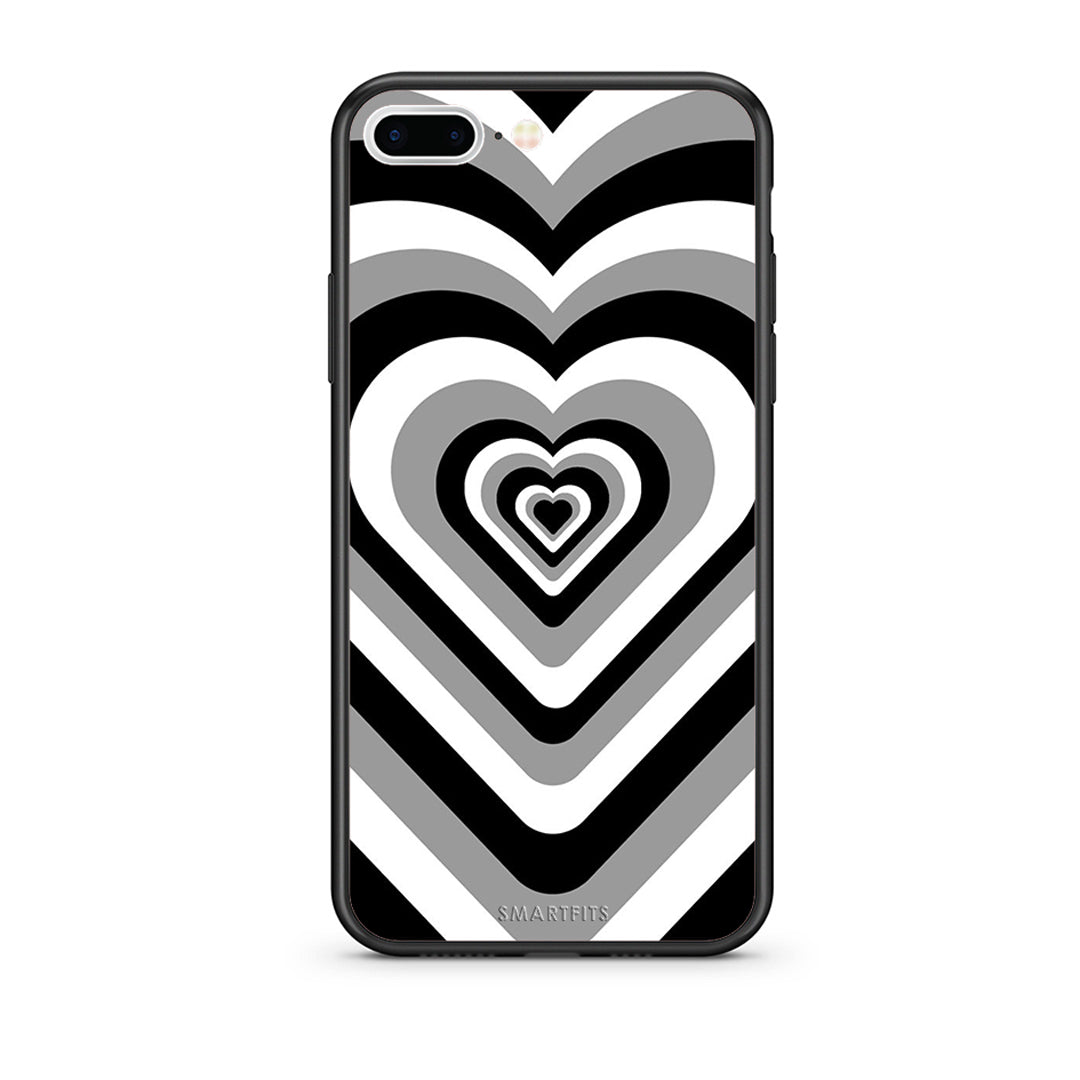 iPhone 7 Plus/8 Plus Black Hearts θήκη από τη Smartfits με σχέδιο στο πίσω μέρος και μαύρο περίβλημα | Smartphone case with colorful back and black bezels by Smartfits