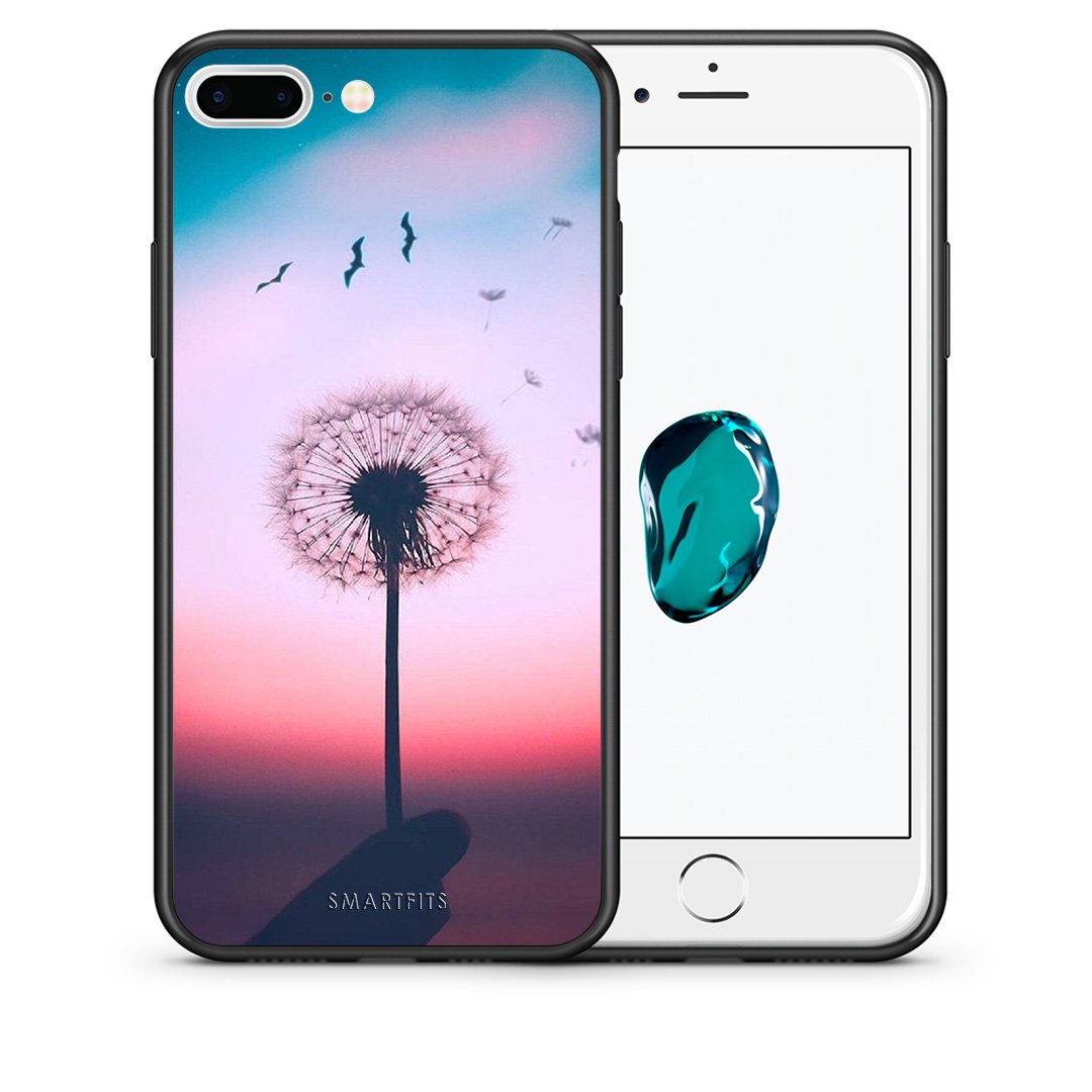 Θήκη iPhone 7 Plus/8 Plus Wish Boho από τη Smartfits με σχέδιο στο πίσω μέρος και μαύρο περίβλημα | iPhone 7 Plus/8 Plus Wish Boho case with colorful back and black bezels
