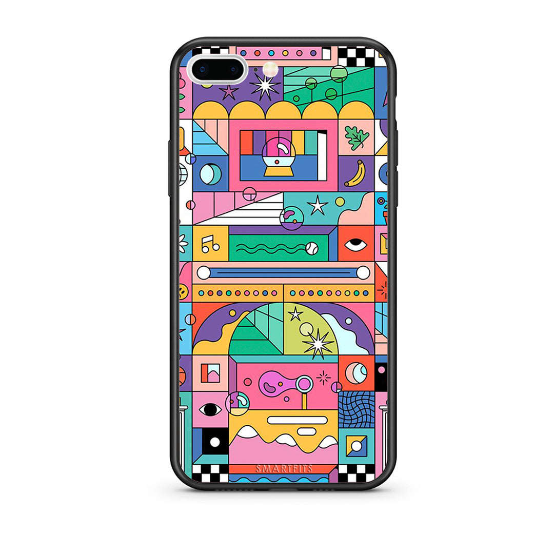 iPhone 7 Plus/8 Plus Bubbles Soap θήκη από τη Smartfits με σχέδιο στο πίσω μέρος και μαύρο περίβλημα | Smartphone case with colorful back and black bezels by Smartfits