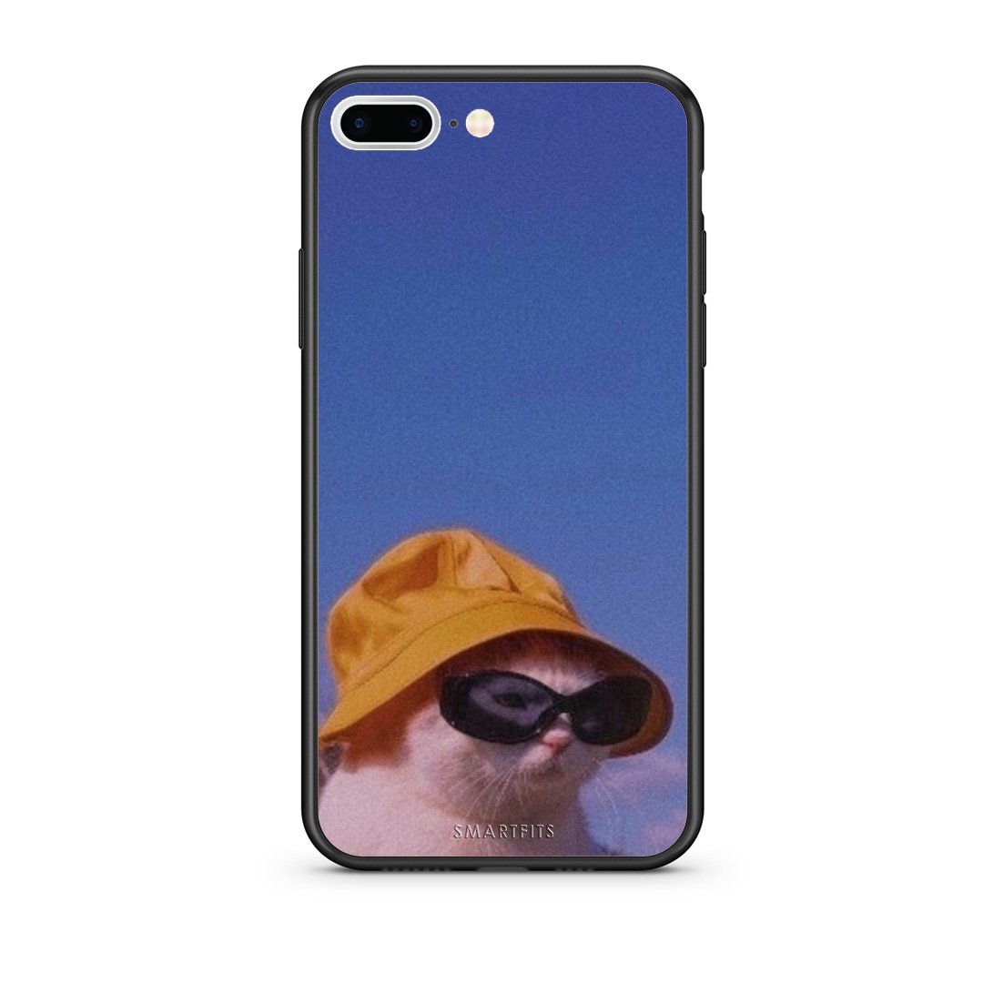 iPhone 7 Plus/8 Plus Cat Diva θήκη από τη Smartfits με σχέδιο στο πίσω μέρος και μαύρο περίβλημα | Smartphone case with colorful back and black bezels by Smartfits