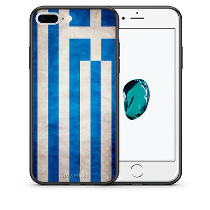 Θήκη iPhone 7 Plus/8 Plus Greek Flag από τη Smartfits με σχέδιο στο πίσω μέρος και μαύρο περίβλημα | iPhone 7 Plus/8 Plus Greek Flag case with colorful back and black bezels