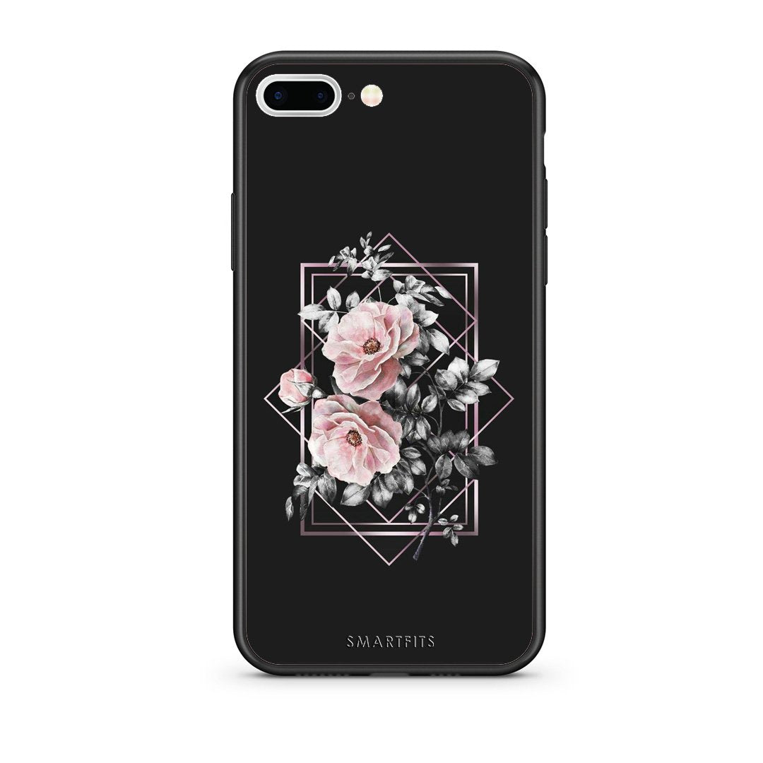 4 - iPhone 7 Plus/8 Plus Frame Flower case, cover, bumper