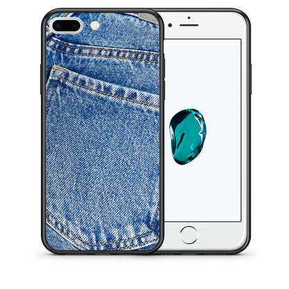 Θήκη iPhone 7 Plus/8 Plus Jeans Pocket από τη Smartfits με σχέδιο στο πίσω μέρος και μαύρο περίβλημα | iPhone 7 Plus/8 Plus Jeans Pocket case with colorful back and black bezels