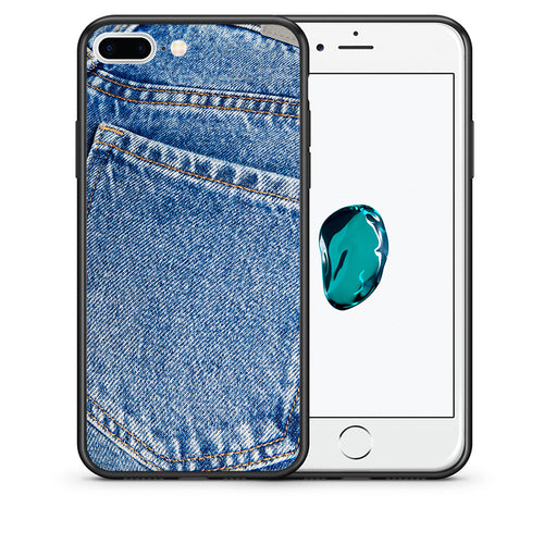 Θήκη iPhone 7 Plus/8 Plus Jeans Pocket από τη Smartfits με σχέδιο στο πίσω μέρος και μαύρο περίβλημα | iPhone 7 Plus/8 Plus Jeans Pocket case with colorful back and black bezels