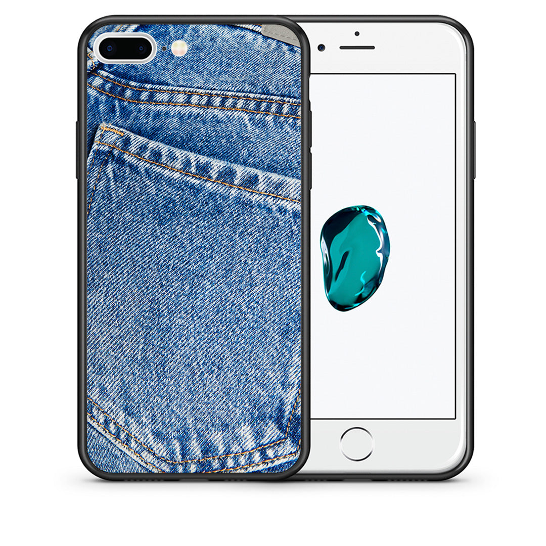 Θήκη iPhone 7 Plus/8 Plus Jeans Pocket από τη Smartfits με σχέδιο στο πίσω μέρος και μαύρο περίβλημα | iPhone 7 Plus/8 Plus Jeans Pocket case with colorful back and black bezels