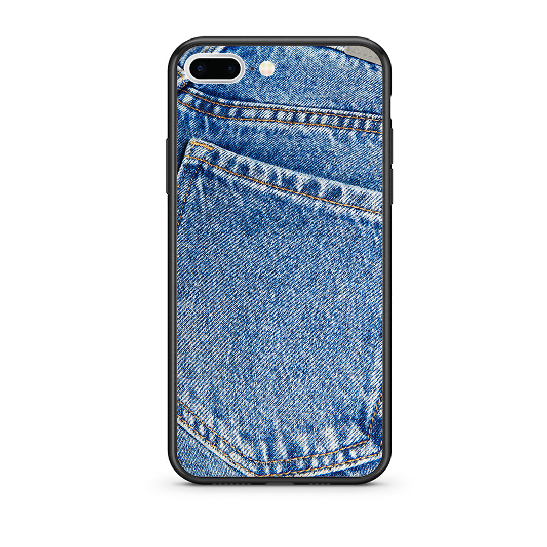 iPhone 7 Plus/8 Plus Jeans Pocket θήκη από τη Smartfits με σχέδιο στο πίσω μέρος και μαύρο περίβλημα | Smartphone case with colorful back and black bezels by Smartfits