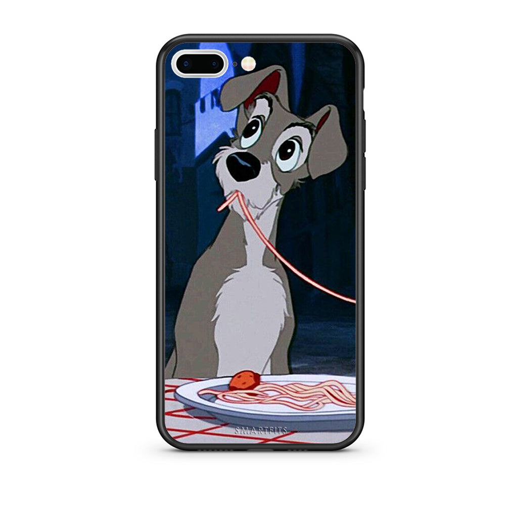 iPhone 7 Plus / 8 Plus Lady And Tramp 1 Θήκη Αγίου Βαλεντίνου από τη Smartfits με σχέδιο στο πίσω μέρος και μαύρο περίβλημα | Smartphone case with colorful back and black bezels by Smartfits