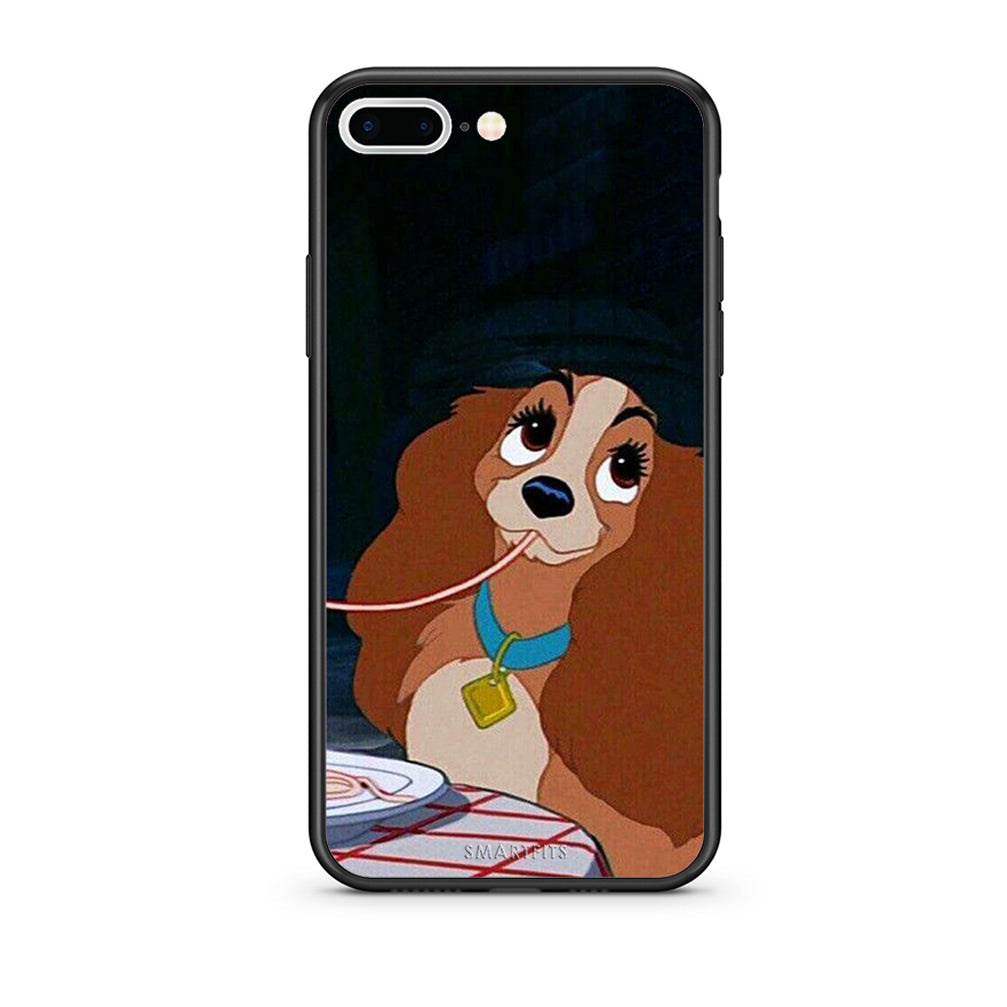 iPhone 7 Plus / 8 Plus Lady And Tramp 2 Θήκη Αγίου Βαλεντίνου από τη Smartfits με σχέδιο στο πίσω μέρος και μαύρο περίβλημα | Smartphone case with colorful back and black bezels by Smartfits