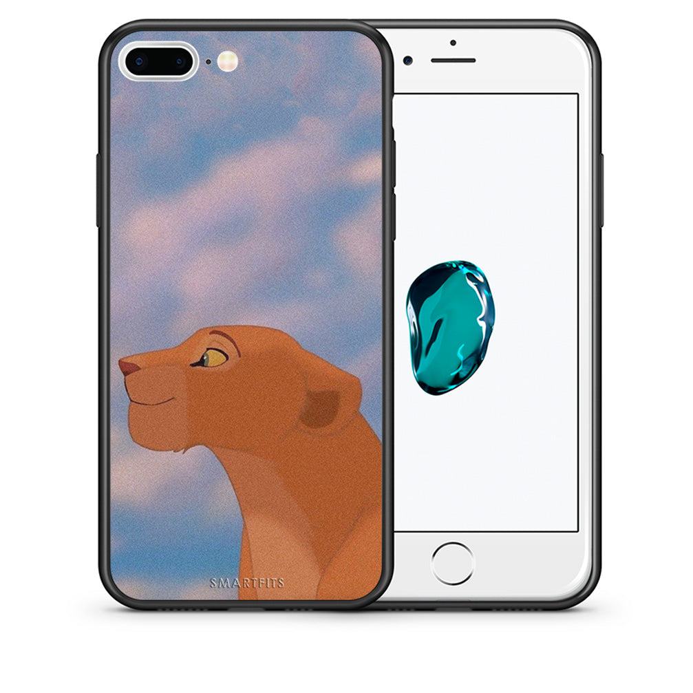 Θήκη Αγίου Βαλεντίνου iPhone 7 Plus / 8 Plus Lion Love 2 από τη Smartfits με σχέδιο στο πίσω μέρος και μαύρο περίβλημα | iPhone 7 Plus / 8 Plus Lion Love 2 case with colorful back and black bezels