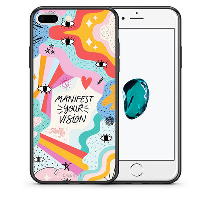Θήκη iPhone 7 Plus/8 Plus Manifest Your Vision από τη Smartfits με σχέδιο στο πίσω μέρος και μαύρο περίβλημα | iPhone 7 Plus/8 Plus Manifest Your Vision case with colorful back and black bezels