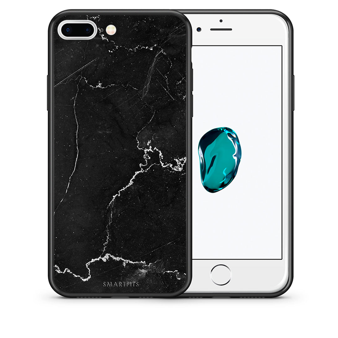 Θήκη iPhone 7 Plus/8 Plus Marble Black από τη Smartfits με σχέδιο στο πίσω μέρος και μαύρο περίβλημα | iPhone 7 Plus/8 Plus Marble Black case with colorful back and black bezels