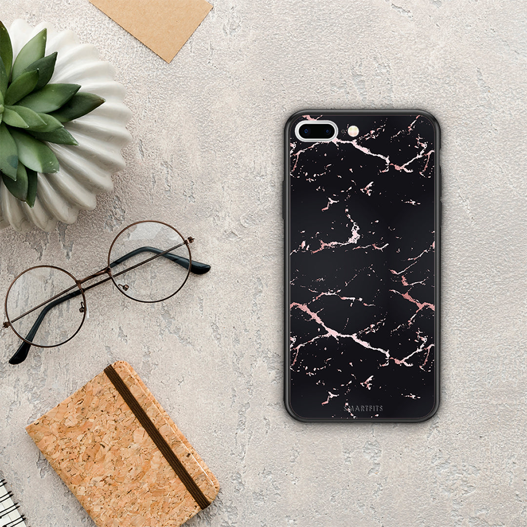 Marble Black Rosegold - iPhone 7 Plus / 8 Plus θήκη