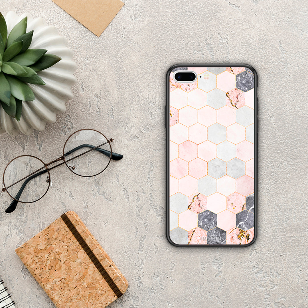 Marble Hexagon Pink - iPhone 7 Plus / 8 Plus θήκη
