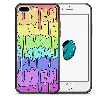 Θήκη iPhone 7 Plus/8 Plus Melting Rainbow από τη Smartfits με σχέδιο στο πίσω μέρος και μαύρο περίβλημα | iPhone 7 Plus/8 Plus Melting Rainbow case with colorful back and black bezels