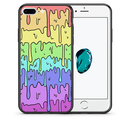 Θήκη iPhone 7 Plus/8 Plus Melting Rainbow από τη Smartfits με σχέδιο στο πίσω μέρος και μαύρο περίβλημα | iPhone 7 Plus/8 Plus Melting Rainbow case with colorful back and black bezels