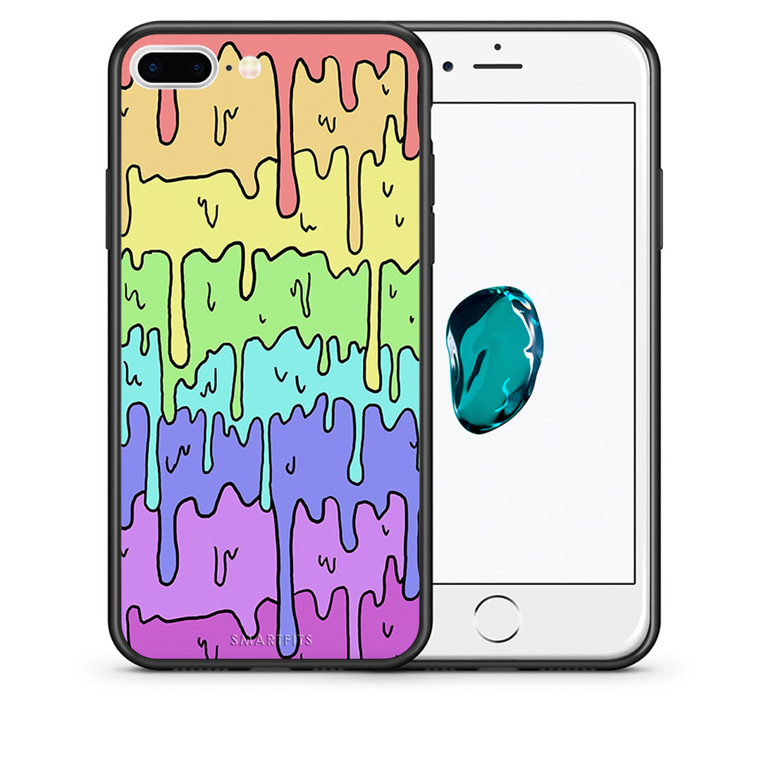 Θήκη iPhone 7 Plus/8 Plus Melting Rainbow από τη Smartfits με σχέδιο στο πίσω μέρος και μαύρο περίβλημα | iPhone 7 Plus/8 Plus Melting Rainbow case with colorful back and black bezels