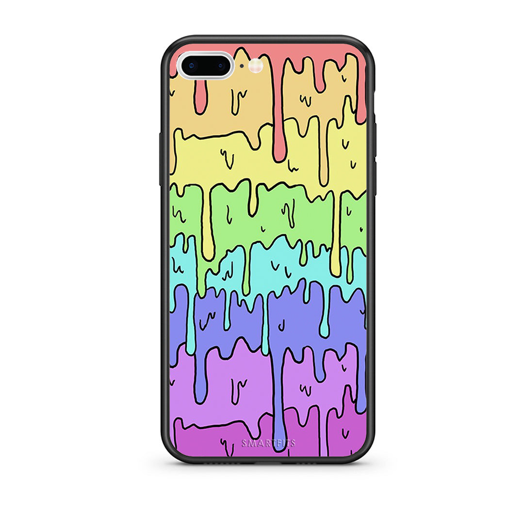 iPhone 7 Plus/8 Plus Melting Rainbow θήκη από τη Smartfits με σχέδιο στο πίσω μέρος και μαύρο περίβλημα | Smartphone case with colorful back and black bezels by Smartfits