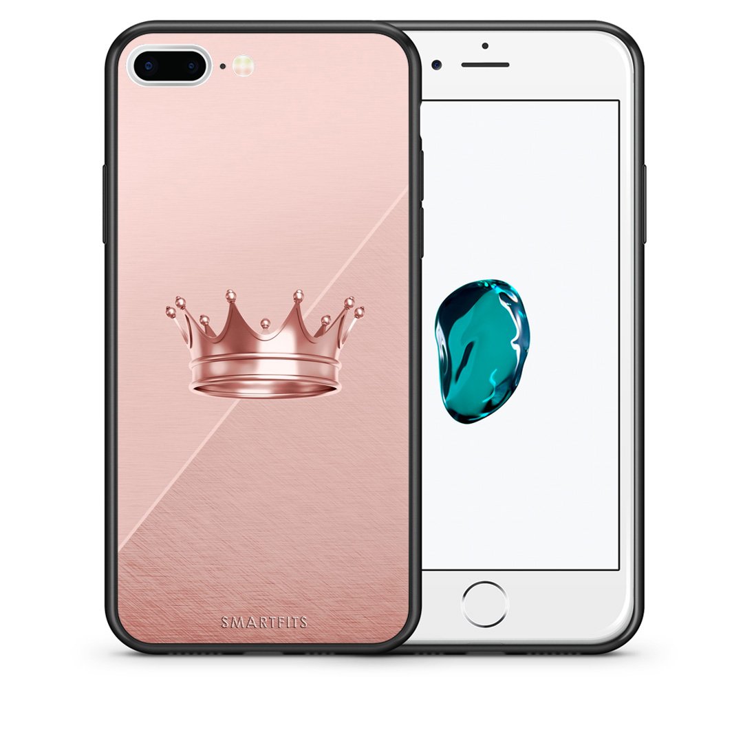 Θήκη iPhone 7 Plus/8 Plus Crown Minimal από τη Smartfits με σχέδιο στο πίσω μέρος και μαύρο περίβλημα | iPhone 7 Plus/8 Plus Crown Minimal case with colorful back and black bezels