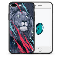 Thumbnail for Θήκη iPhone 7 Plus/8 Plus Lion Designer PopArt από τη Smartfits με σχέδιο στο πίσω μέρος και μαύρο περίβλημα | iPhone 7 Plus/8 Plus Lion Designer PopArt case with colorful back and black bezels