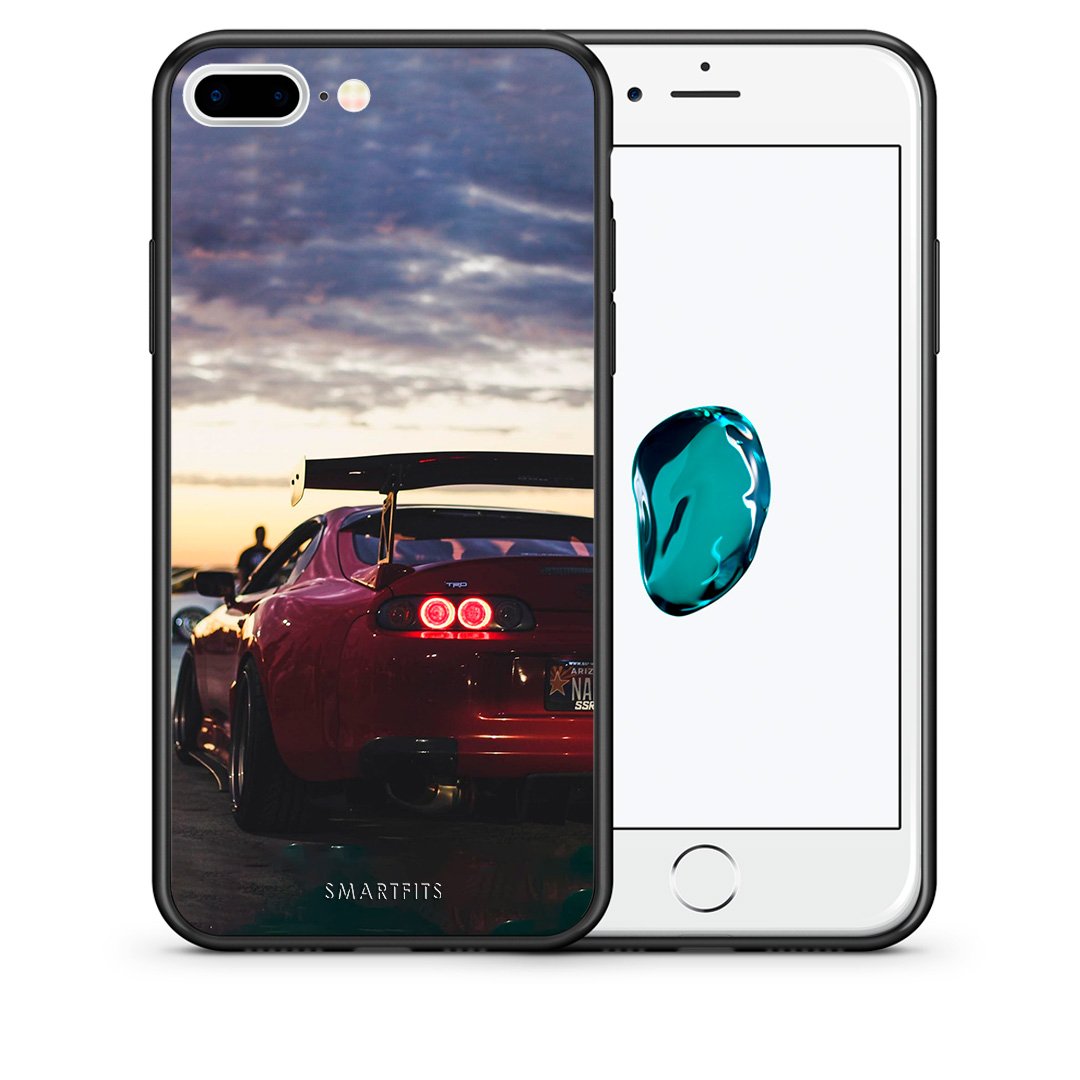 Θήκη iPhone 7 Plus/8 Plus Racing Supra από τη Smartfits με σχέδιο στο πίσω μέρος και μαύρο περίβλημα | iPhone 7 Plus/8 Plus Racing Supra case with colorful back and black bezels