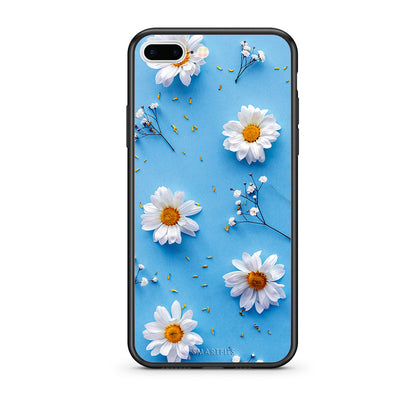 iPhone 7 Plus/8 Plus Real Daisies θήκη από τη Smartfits με σχέδιο στο πίσω μέρος και μαύρο περίβλημα | Smartphone case with colorful back and black bezels by Smartfits