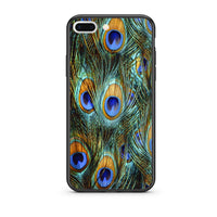 Thumbnail for iPhone 7 Plus/8 Plus Real Peacock Feathers θήκη από τη Smartfits με σχέδιο στο πίσω μέρος και μαύρο περίβλημα | Smartphone case with colorful back and black bezels by Smartfits