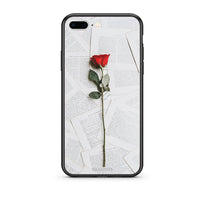 Thumbnail for iPhone 7 Plus/8 Plus Red Rose θήκη από τη Smartfits με σχέδιο στο πίσω μέρος και μαύρο περίβλημα | Smartphone case with colorful back and black bezels by Smartfits