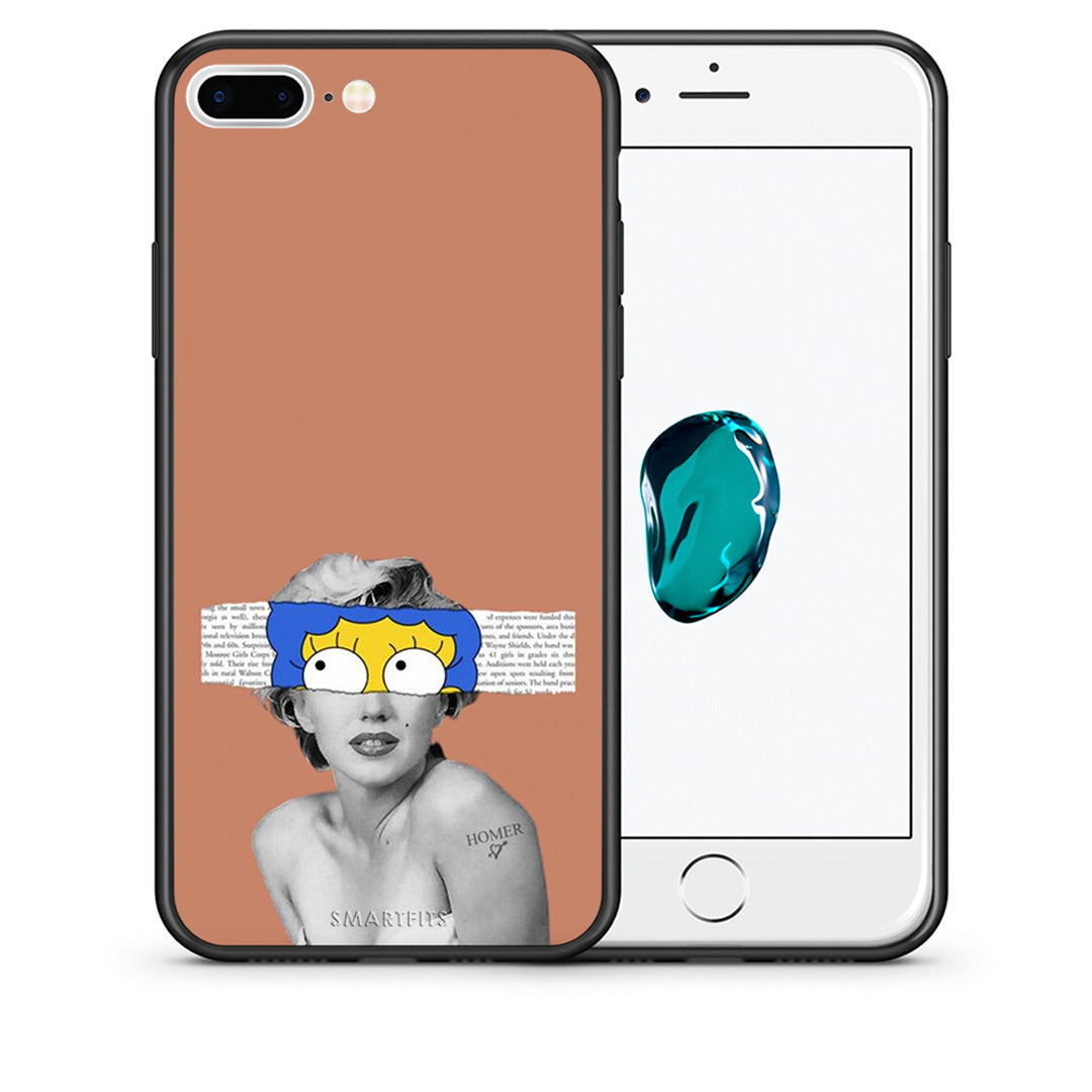 Θήκη iPhone 7 Plus/8 Plus Sim Merilyn από τη Smartfits με σχέδιο στο πίσω μέρος και μαύρο περίβλημα | iPhone 7 Plus/8 Plus Sim Merilyn case with colorful back and black bezels