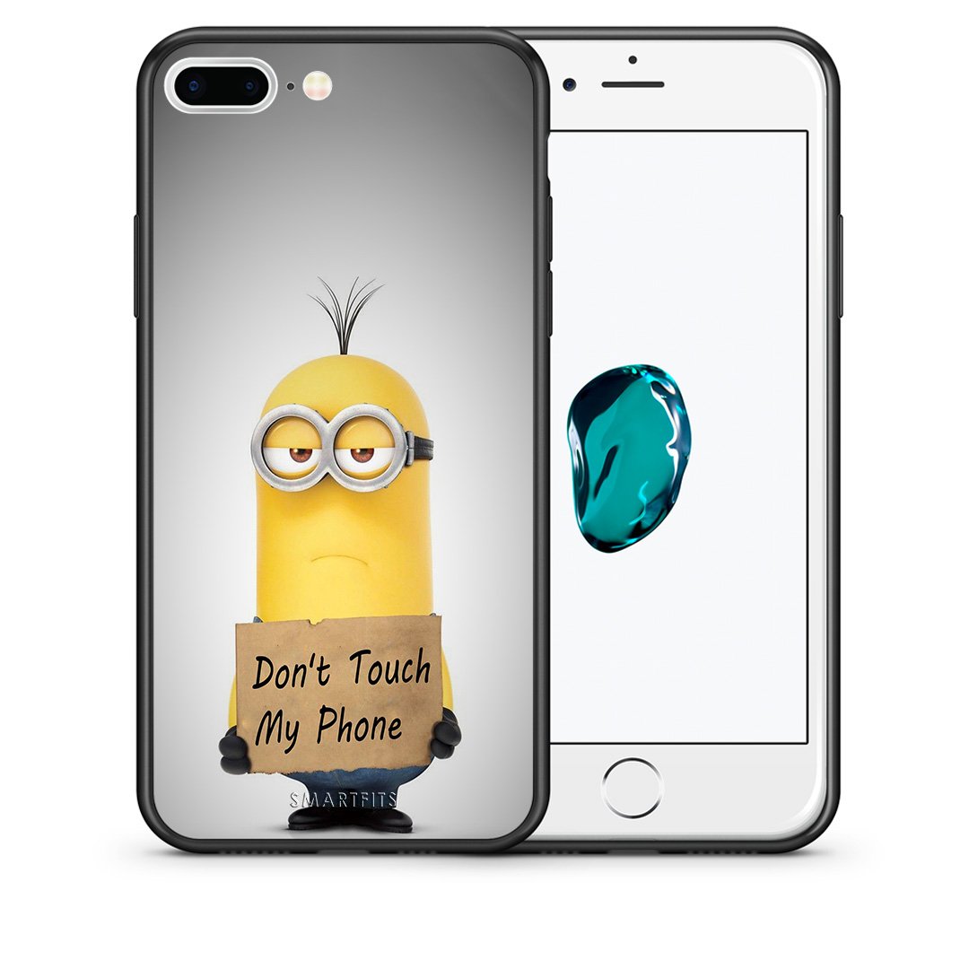 Θήκη iPhone 7 Plus/8 Plus Minion Text από τη Smartfits με σχέδιο στο πίσω μέρος και μαύρο περίβλημα | iPhone 7 Plus/8 Plus Minion Text case with colorful back and black bezels
