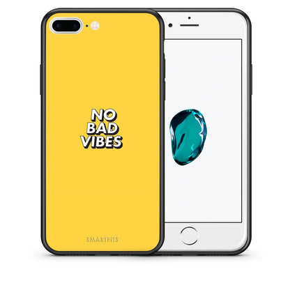 Θήκη iPhone 7 Plus/8 Plus Vibes Text από τη Smartfits με σχέδιο στο πίσω μέρος και μαύρο περίβλημα | iPhone 7 Plus/8 Plus Vibes Text case with colorful back and black bezels
